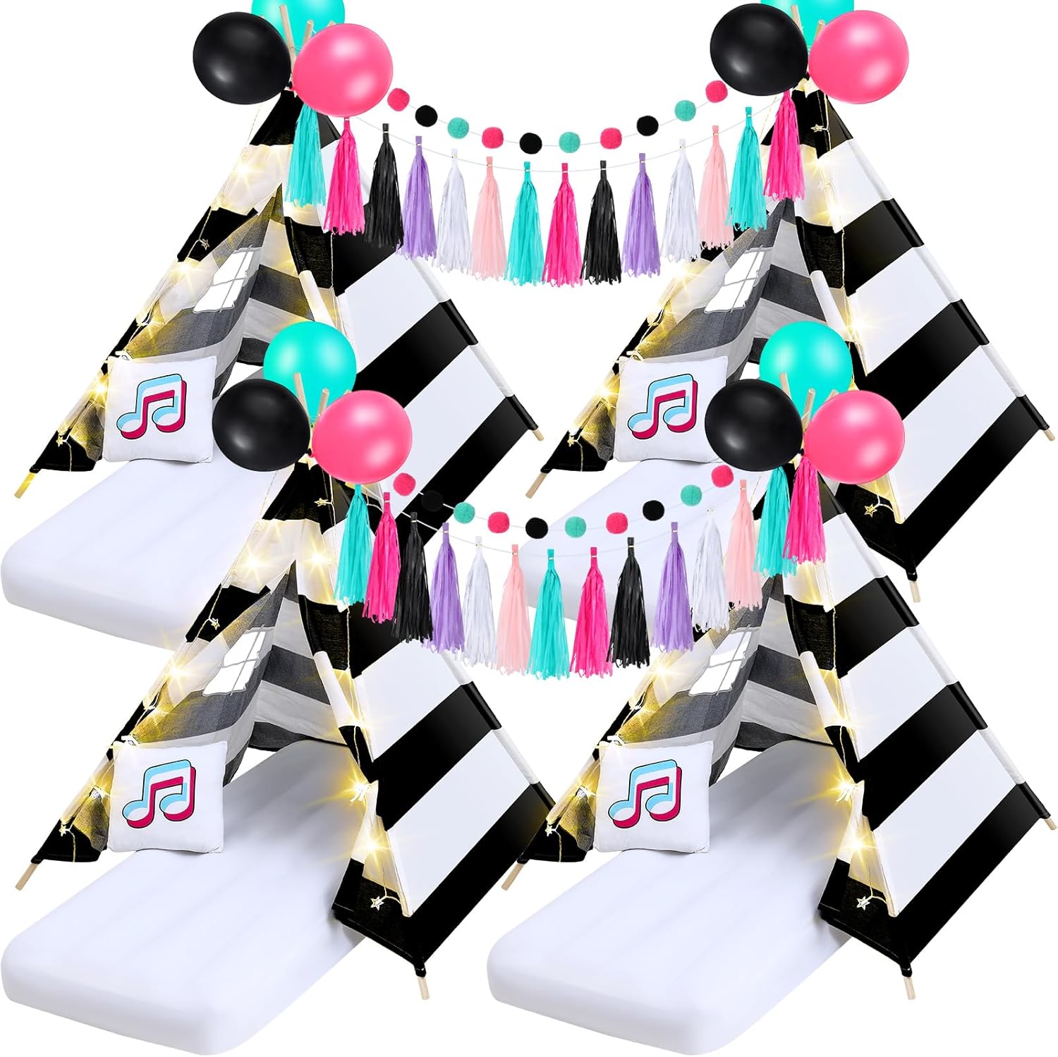 Ultimate Kids Sleepover Set - 4 Teepees & More