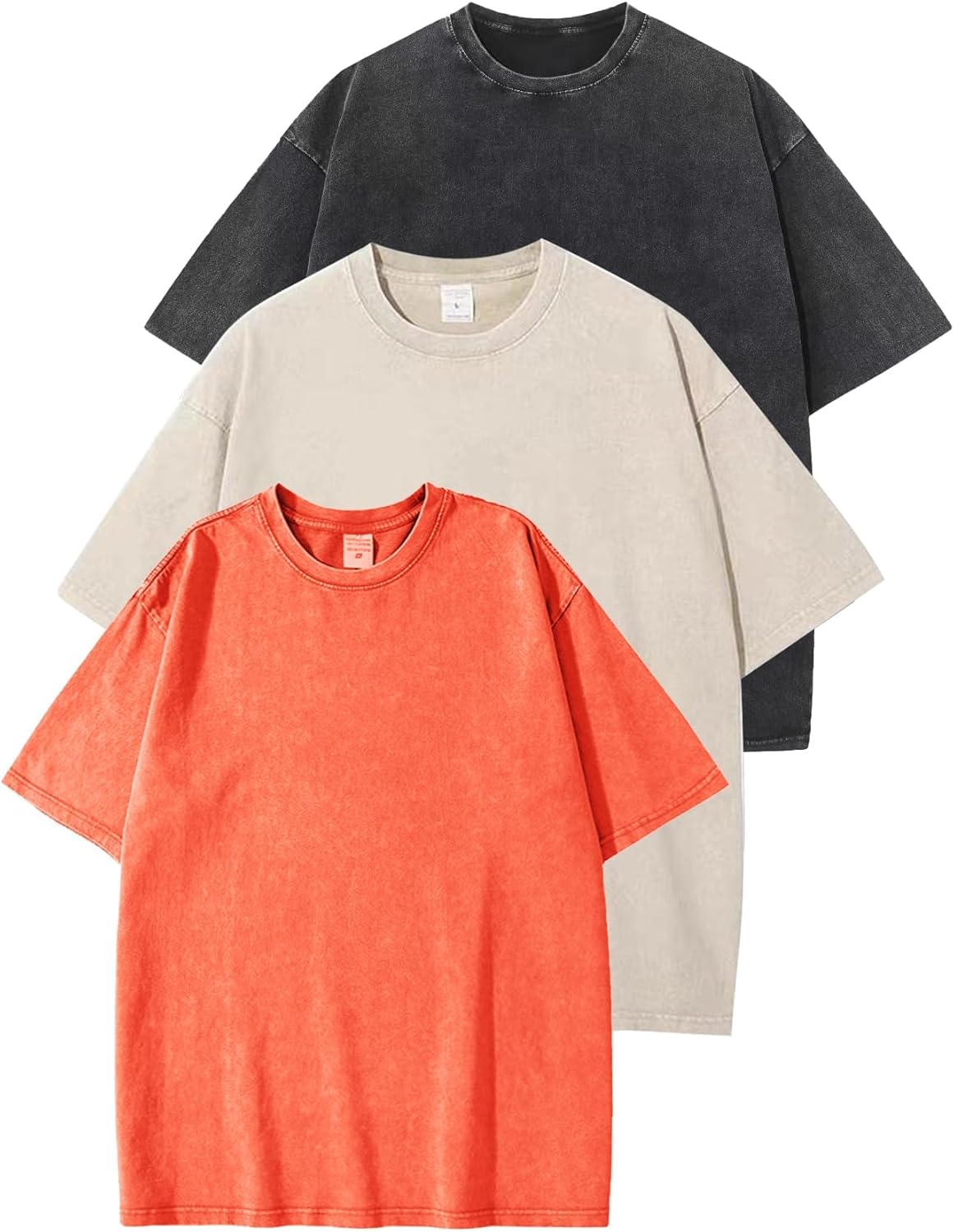 Flygo 3 Pack Men Oversized T Shirts for Casual Streetwear