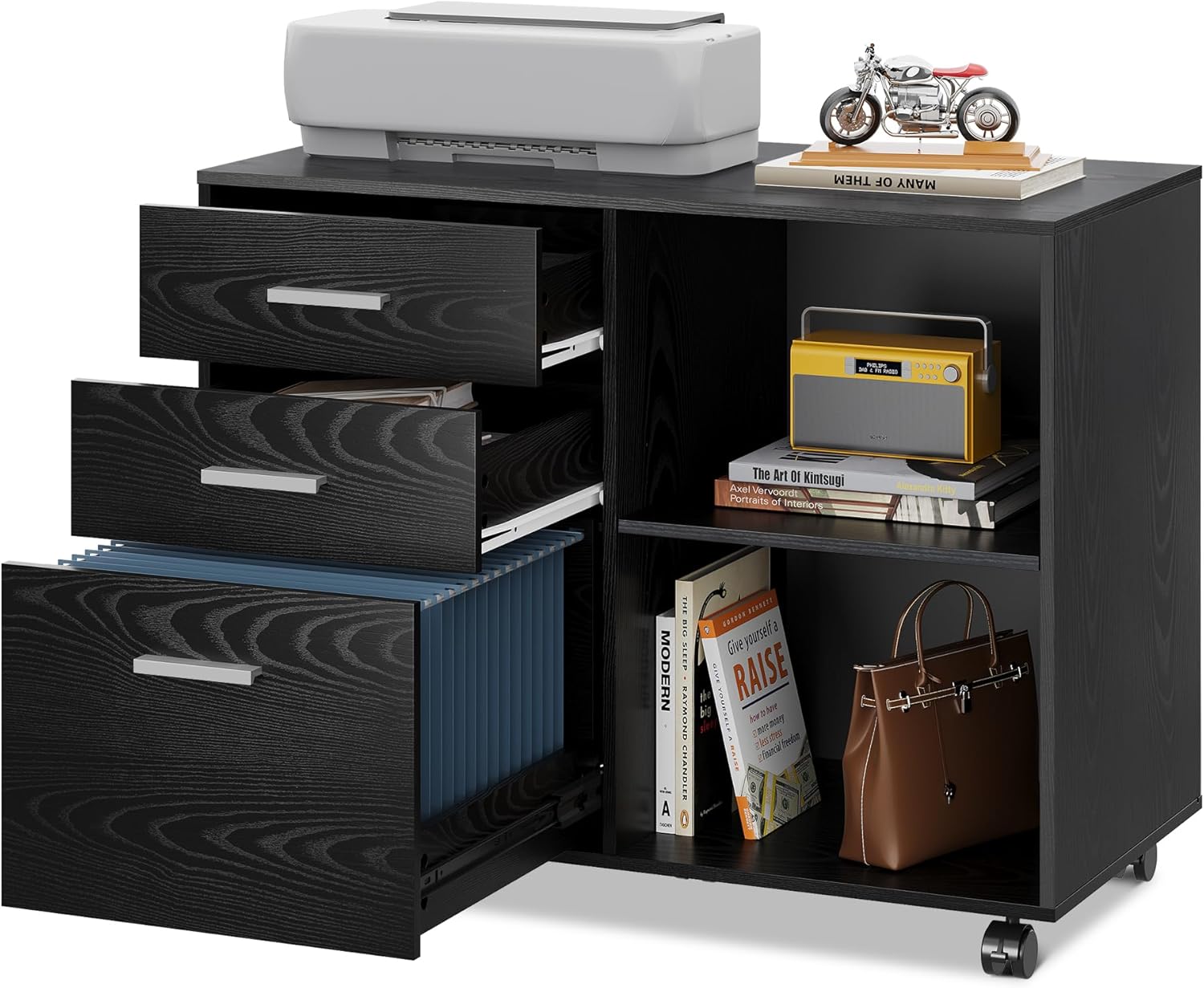 DEVAISE 3 Drawer Mobile File Cabinet for Home Office Storage