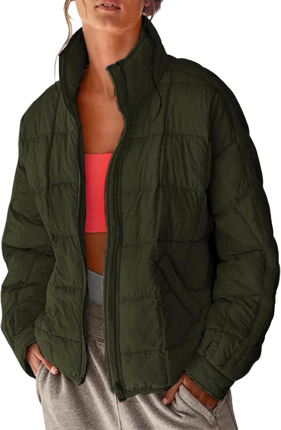 Xiaoxuemeng Womens Quilted Puffer Jacket for Stylish Comfort