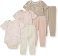 Burt's Bees Baby Unisex 6-Piece Bodysuit and Pant Set (Style 612L)