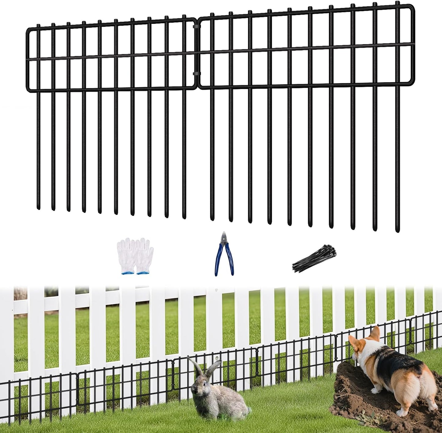 KYATE Garden Fence Animal Barrier - 30 Panels No Dig Fence