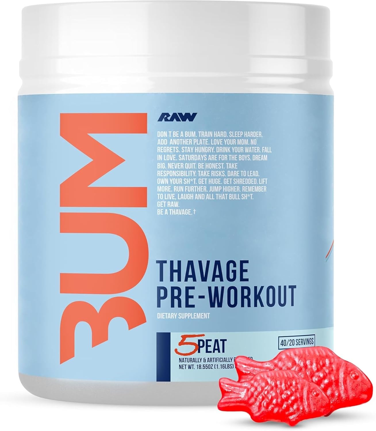 RAW Thavage Pre Workout Powder for Energy and Focus Boost