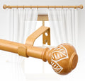 Wood Curtain Rods for Windows 28 to 48 in - Heavy Duty Decorative Rod