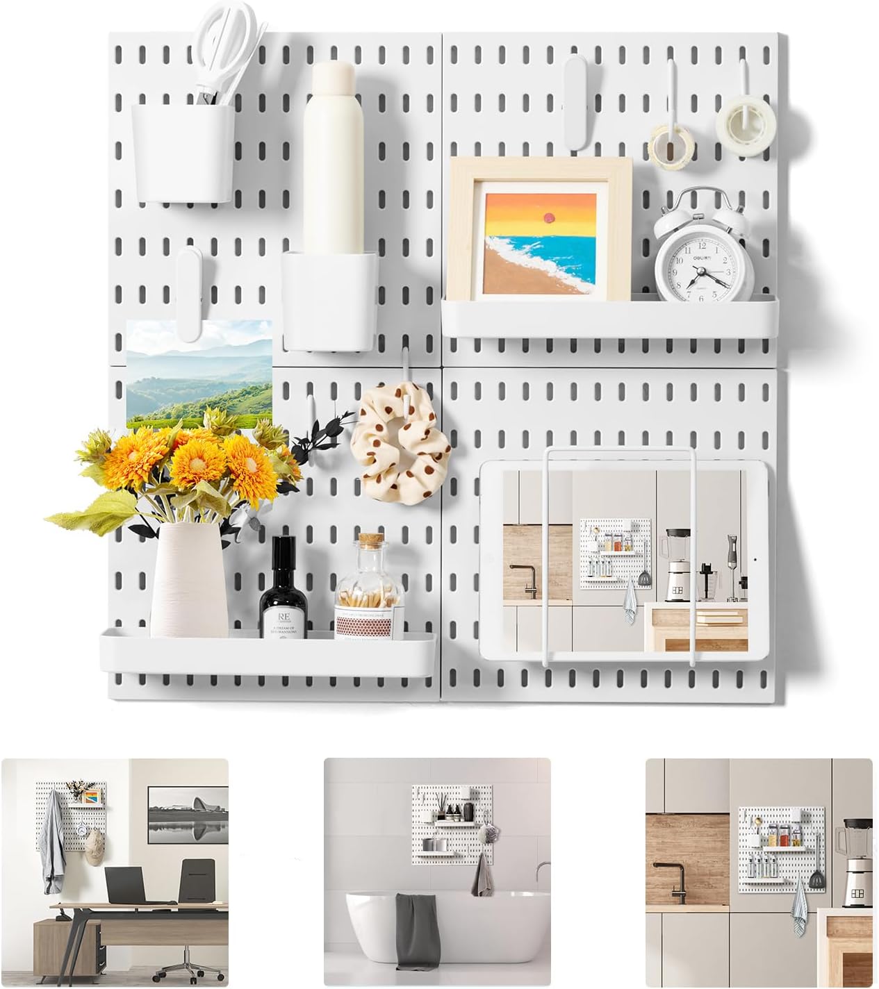 VUSIGN Pegboard Combination Wall Organizer Kit for Home and Office