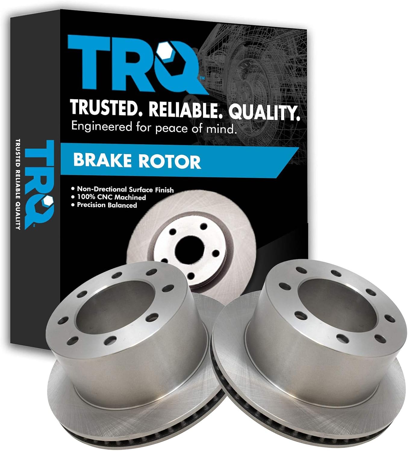 TRQ Rear Brake Rotors Set Vented for Dodge Ram 2500 3500