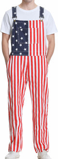 American Flag Overalls for Men Women - Patriotic Red White Blue