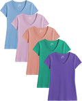 Womens Cotton Stretch V Neck T Shirts - Soft Casual Basics