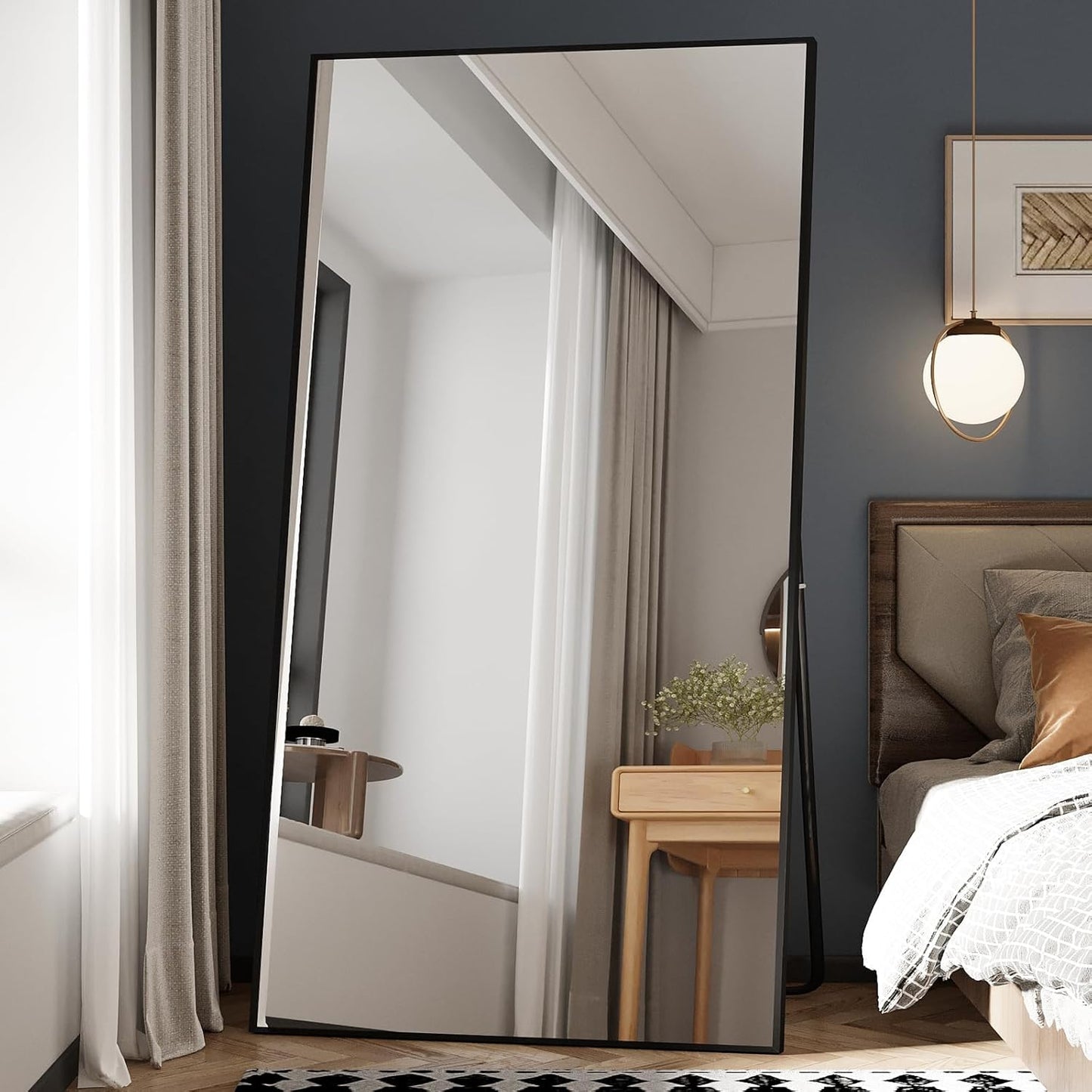Large Full Length Mirror with Stand for Home Use and Style