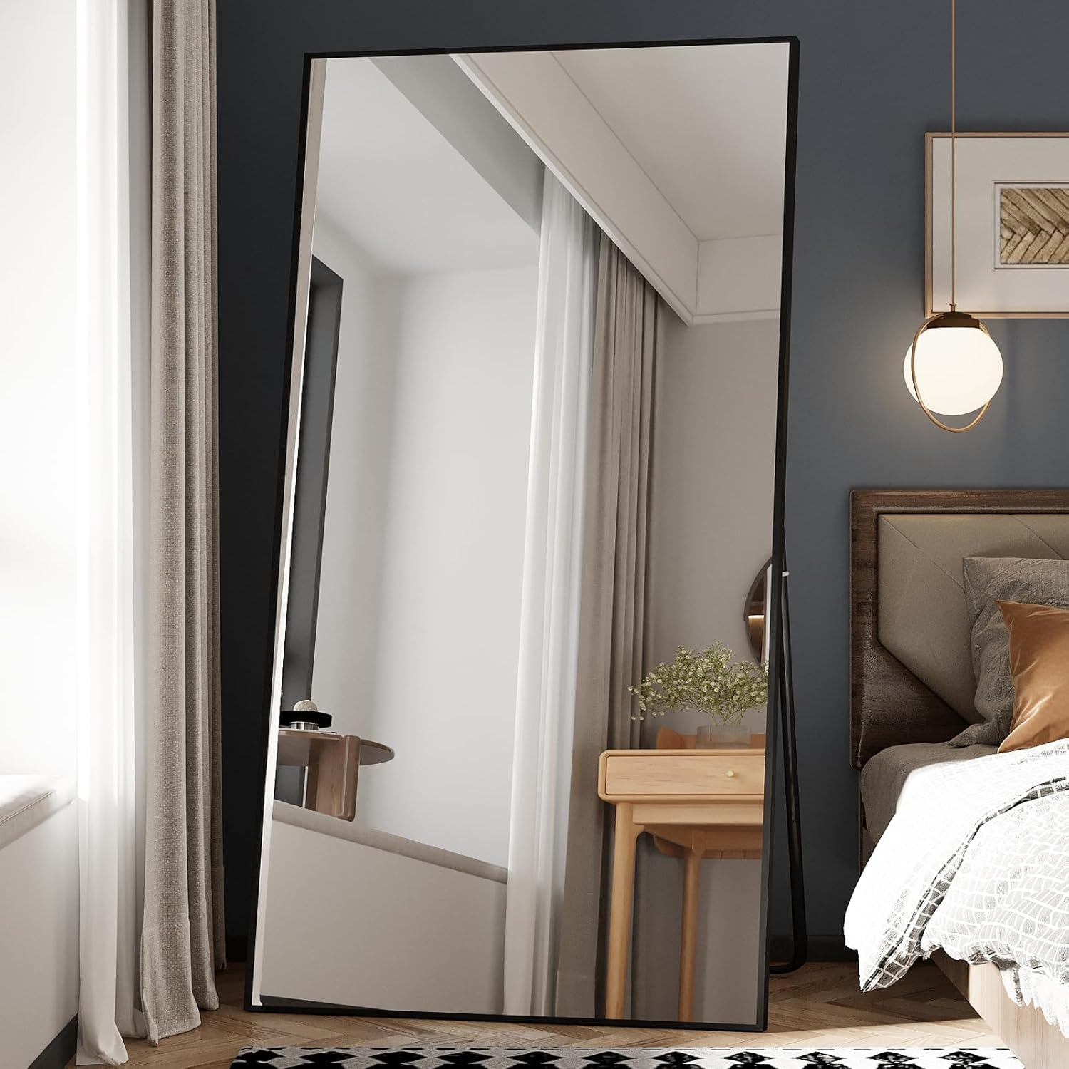 Large Full Length Mirror with Stand for Home Use and Style