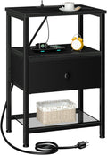 Nightstand with Charging Station and Storage - Space-Saving Bedside