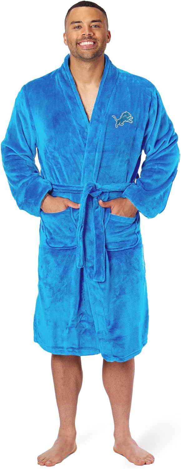 NFL Detroit Lions Silk Touch Bathrobe for Ultimate Comfort