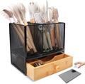 Kitchen Utensil Holder with Drawer - 2-in-1 Countertop Organizer