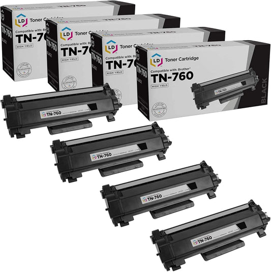 High Yield Black Toner 4pk for Brother Printers
