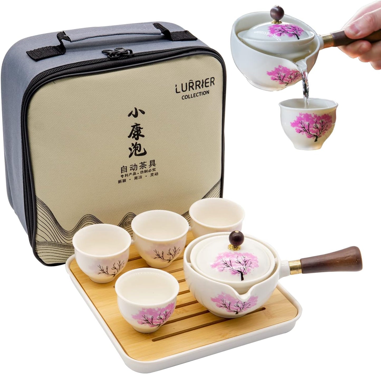 LURRIER Portable Chinese Gongfu Tea Set with Unique Design