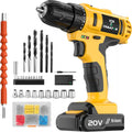 Cordless Drill Set 20V, 3/8 Handheld Screwdriver Kit - Portable Power