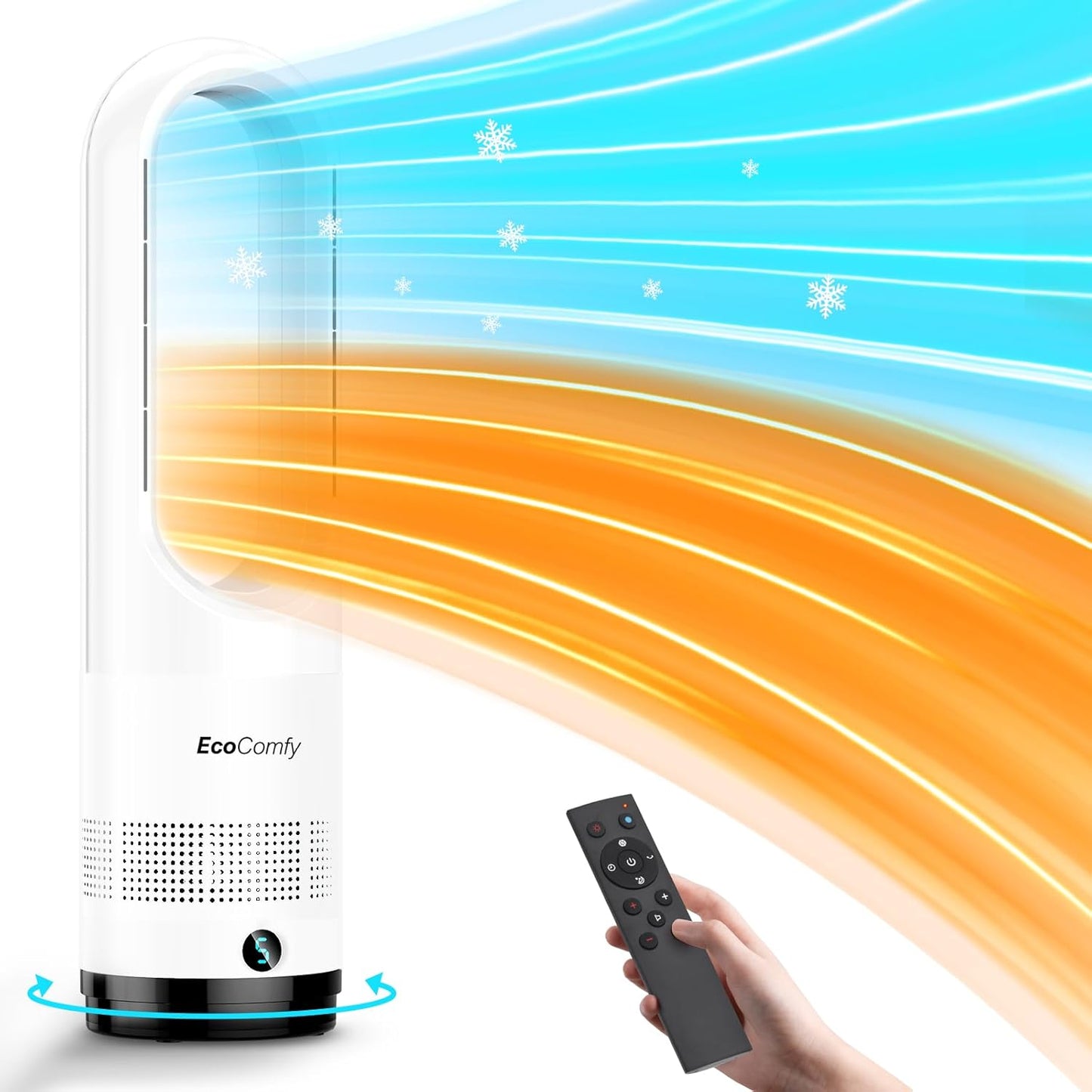 3-in-1 Eco Tower Fan: Bladeless, Heater, Cooler