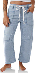 Womens Baggy Barrel Horseshoe Jeans for Effortless Everyday Style