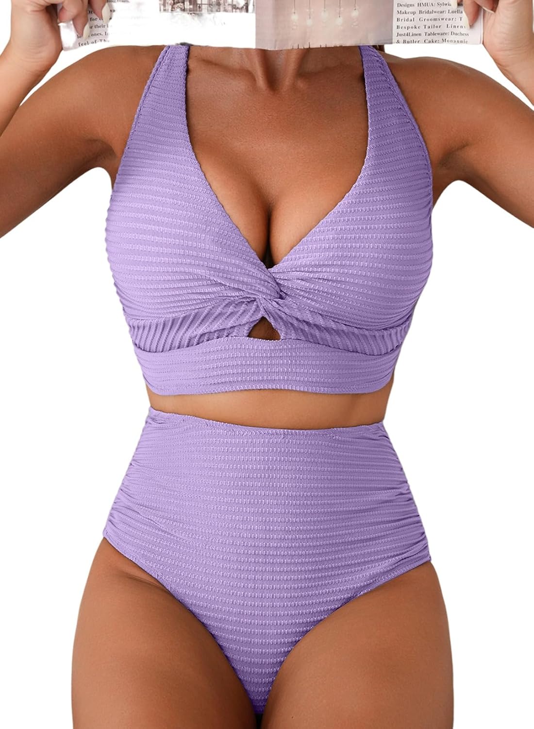 Herseas Women's Textured Bikini Sets for Stylish Beach Days