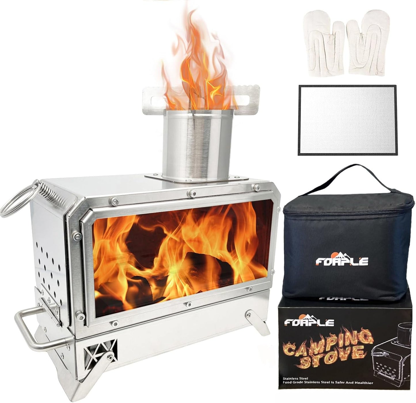 FOAPLE Outdoor Wood Stove Set: Portable Cooking Bliss