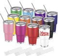 12 Pack Insulated Tumbler Set - 30oz Stainless Steel Cups