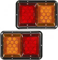 Partsam Double LED Trailer Tail Lights Horizontal Mount - Bright