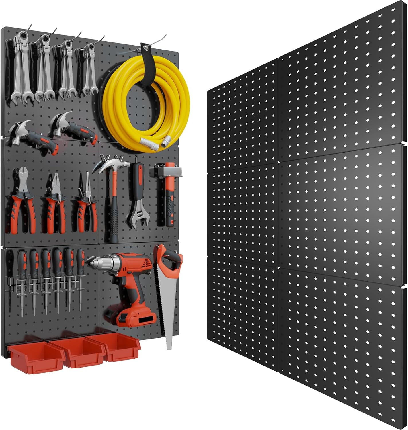 Heavy Duty Metal Pegboard Wall Organizer for Garage and Crafts