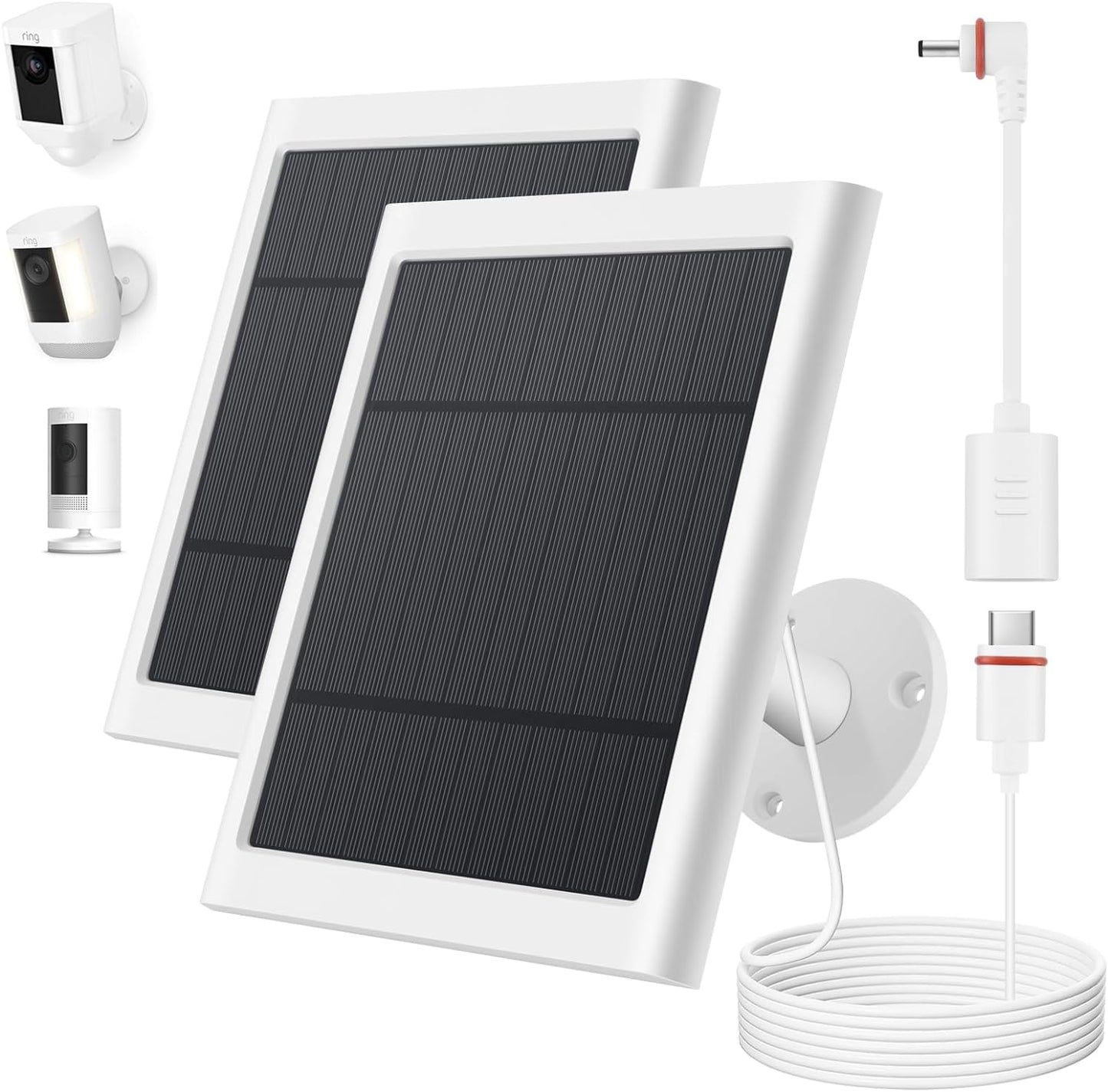 Enhanced Power: 2 Pack Solar Panels for Ring Cameras