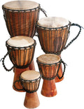 Djembe Beginner Plain 16in - Classic Mahogany Drum for Learners