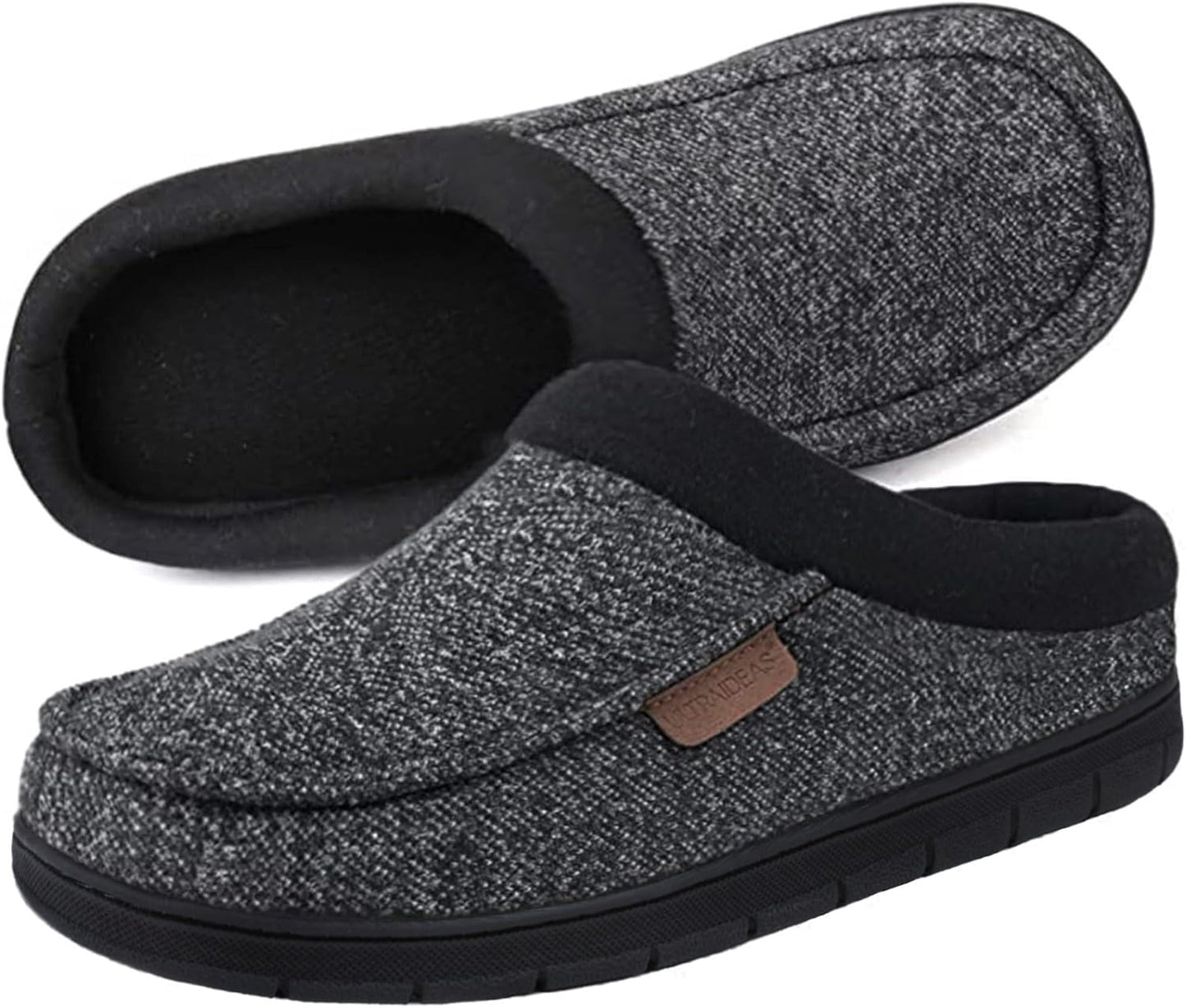 ULTRAIDEAS Men's Warm Fuzzy Moccasin Clog Slipper for Comfort