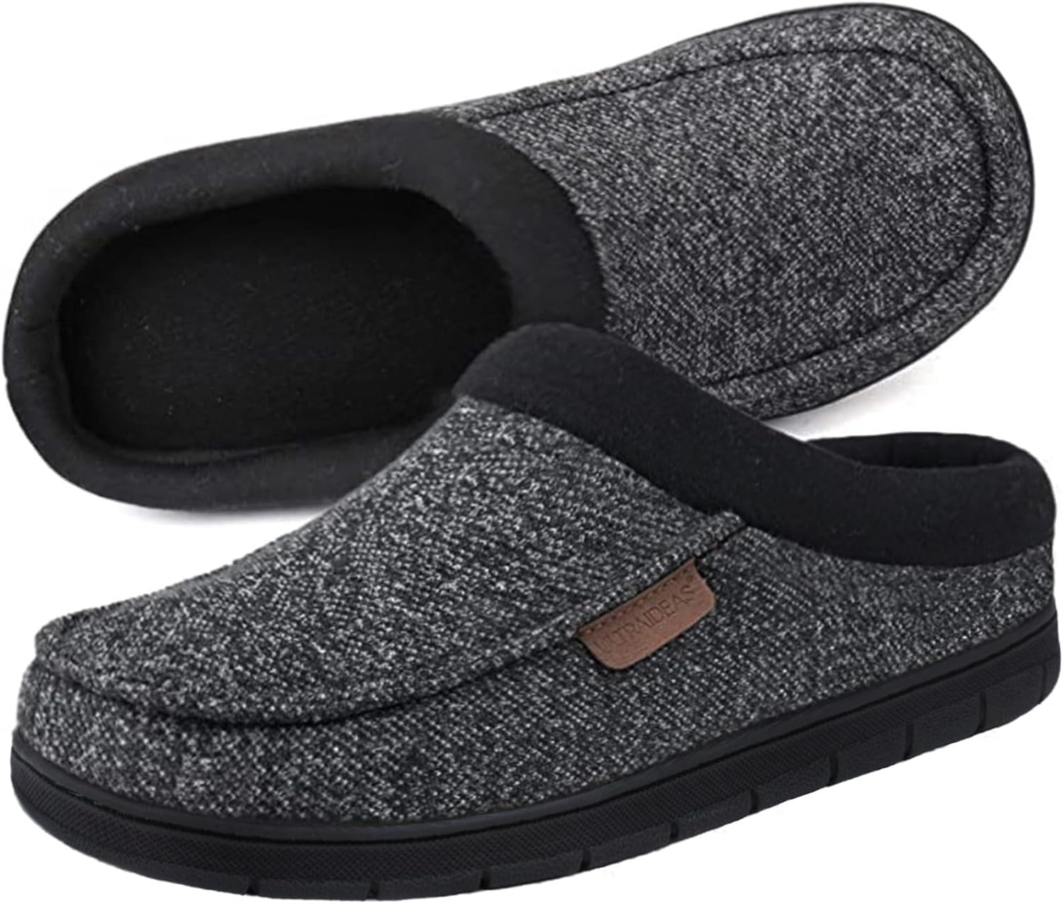 ULTRAIDEAS Men's Warm Fuzzy Moccasin Clog Slipper for Comfort