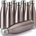 17oz Rose Gold Insulated Water Bottle 8 Pack - Keeps Hot & Cold