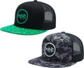 Flat Brim Trucker Cap 2-Pack for Men Women - Adjustable Snapback