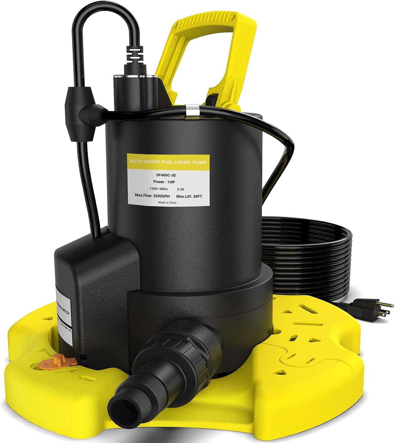 Automatic Pool Cover Pump - 1 HP 3500 GPH Water Removal