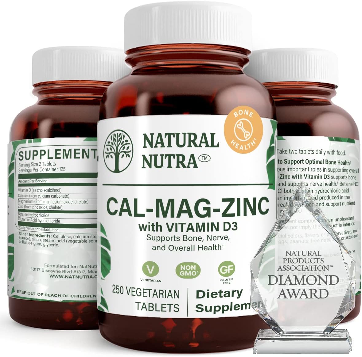 Calcium Magnesium Zinc Supplement with Vitamin D3 for Health
