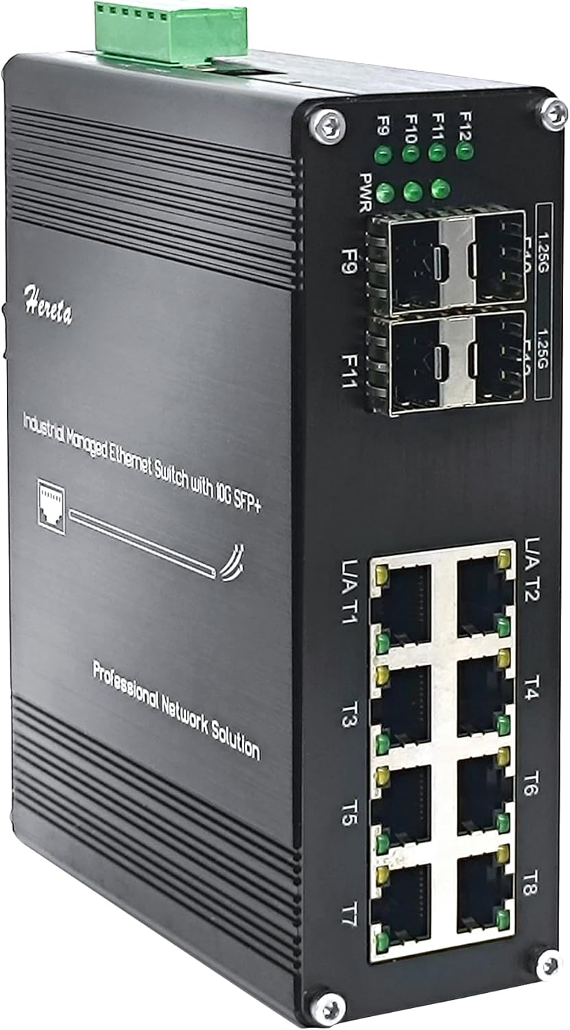 Industrial 12 Port Gigabit Ethernet Switch for Harsh Environments
