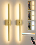 32 Inch Rechargeable Battery Wall Sconce Set of Two - Dimmable, Timer