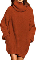 Pink Queen Women's Loose Turtleneck Oversize Sweater (Style 4M1S)