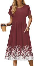 Zeagoo Women Summer Short Sleeve Midi Dress - Flowy Casual Sundress 2