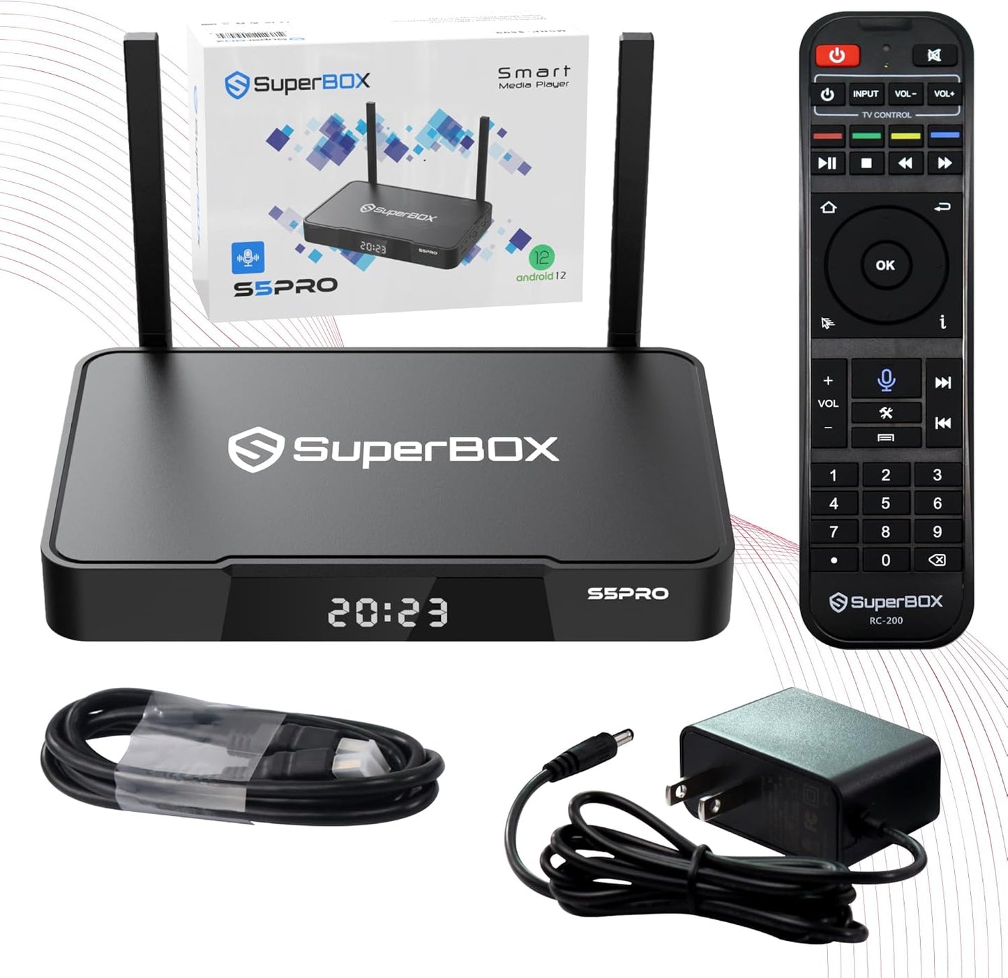 Smart Box S-5 PRO TV Box 2024 with Voice Remote and Storage