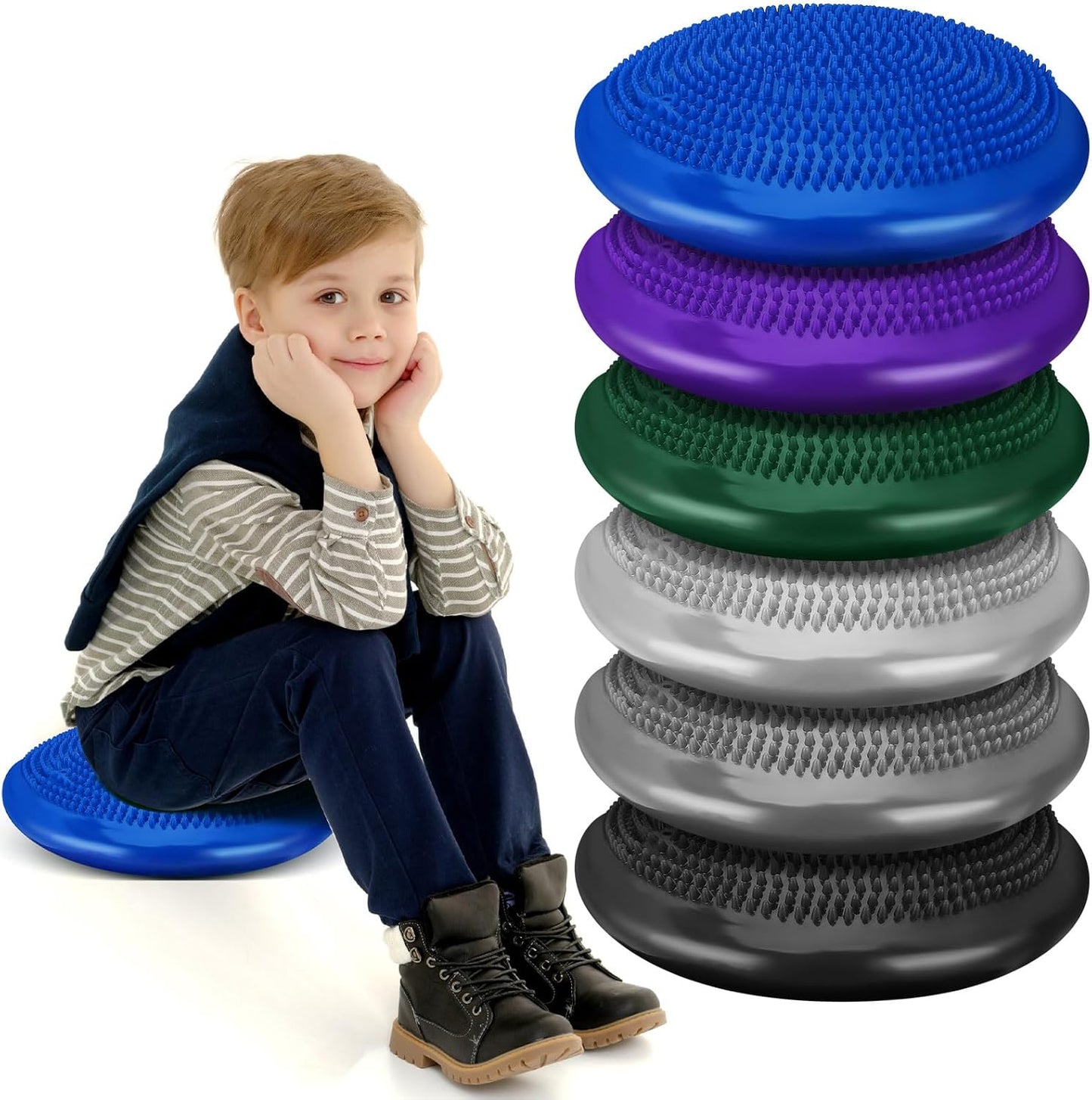 Sensory Kids Wobble Cushion Set + Pump