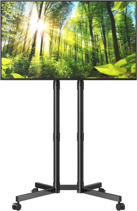 Mobile TV Stand - Height Adjustable, Holds 110lbs