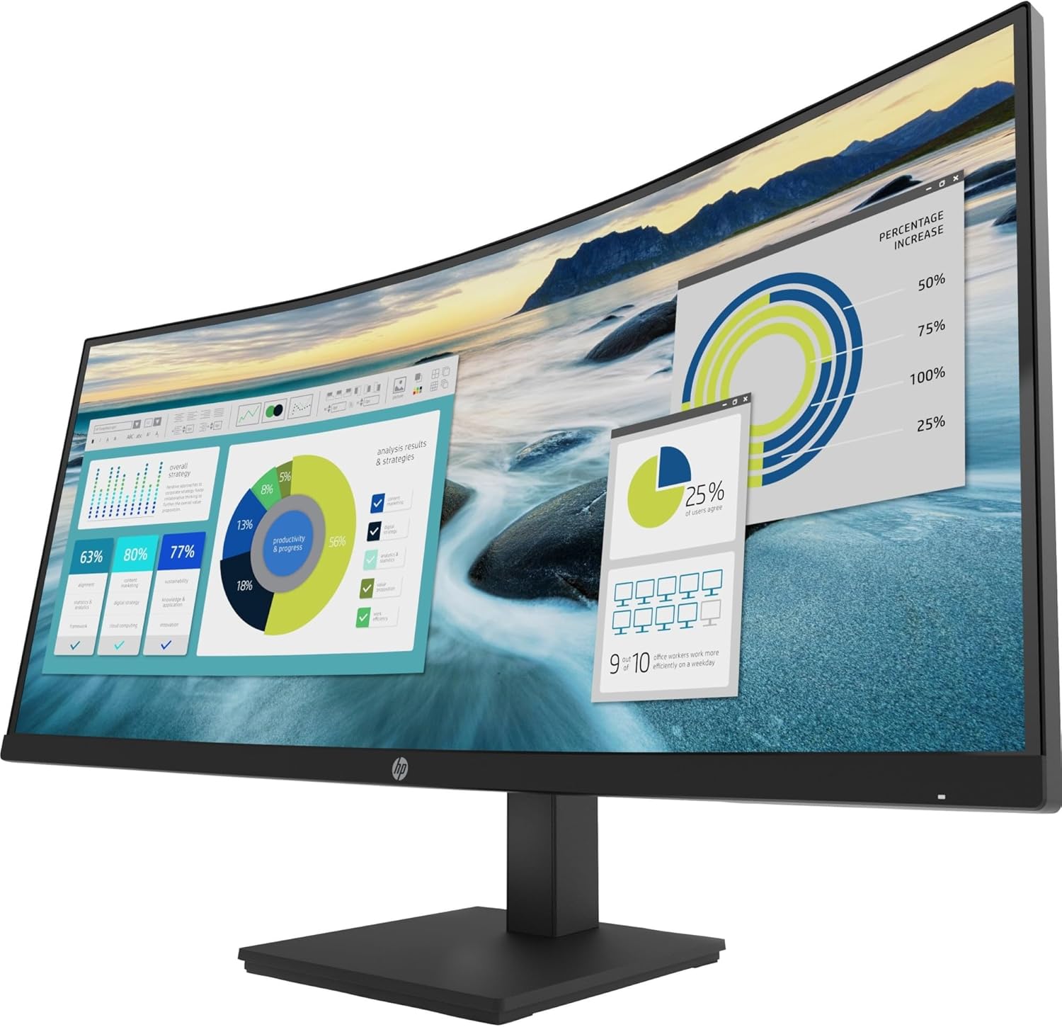 Immerse in Ultra-Clear WQHD on HP 34 Curved Monitor