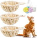 3 Pack 14.6in Large Cat Tree Hammock Bed with Pom Pom Toys