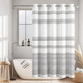 jinchan Hookless Shower Curtain Black and White Striped - Modern