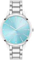Nine West Women's Floral Dial Bracelet Watch - Readable Teal Dial
