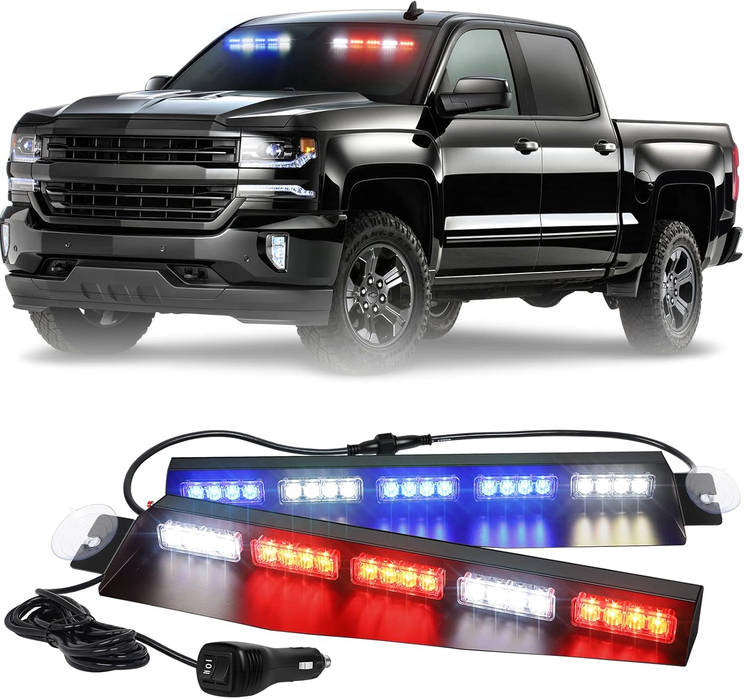 34 inch Emergency Visor Police Lights for Safety and Visibility