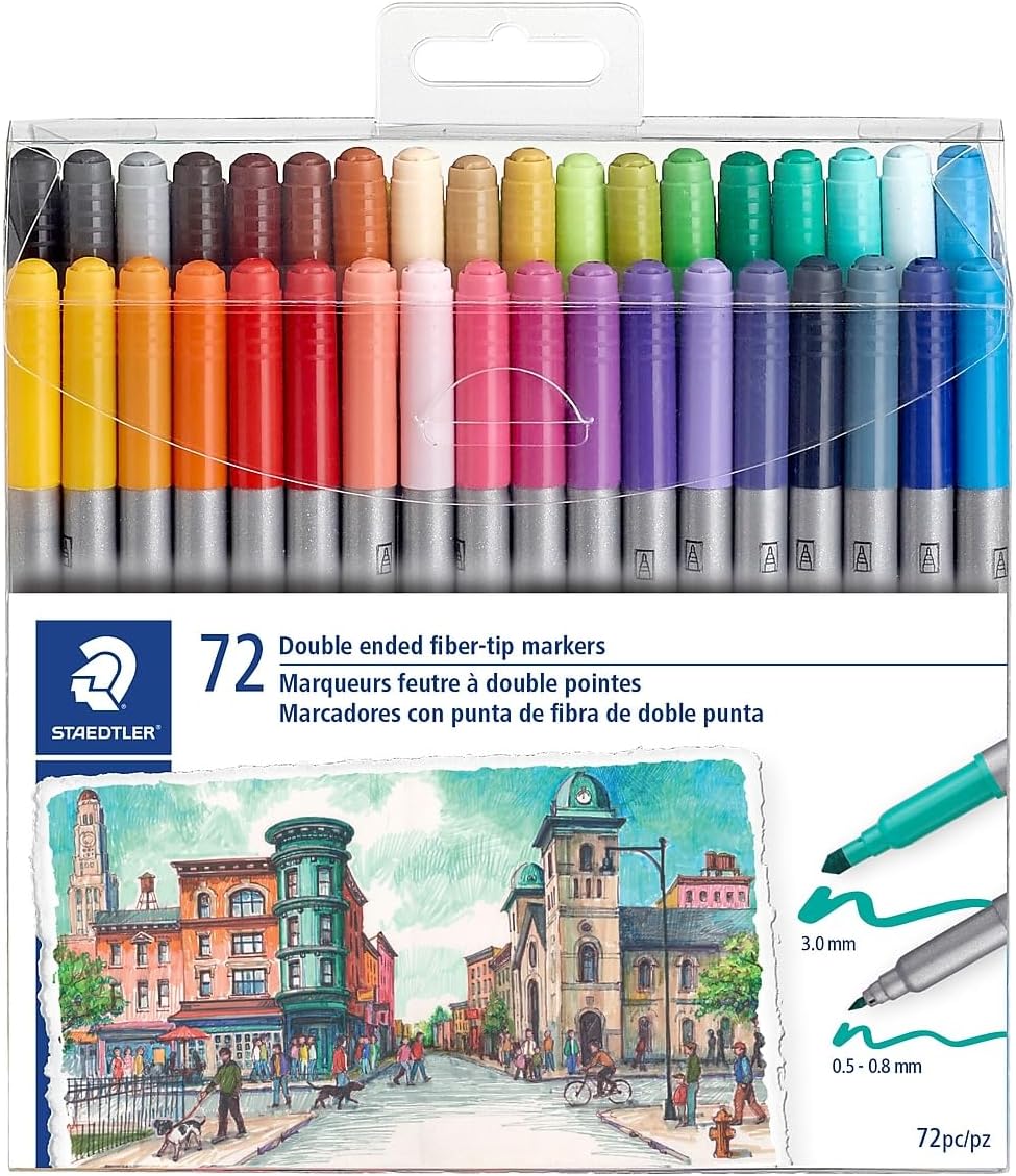 STAEDTLER Design Journey Double-Ended Fibre-Tip Pens Pack of 72