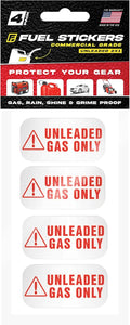 Unleaded Gas Only Sticker Labels for Fuel Cans and Equipment - Visible