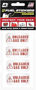 Unleaded Gas Only Sticker Labels for Fuel Cans and Equipment